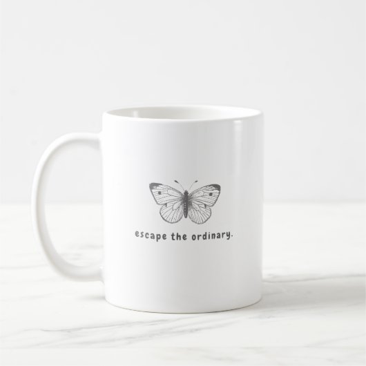 Einfache Black Butterfly-Muster Coffee Cup Kaffeetasse (Links)