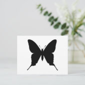 Einfache Black Butterfly-Silhouette Postkarte (Stehend Vorderseite)