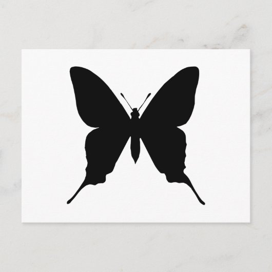 Einfache Black Butterfly-Silhouette Postkarte (Vorderseite)