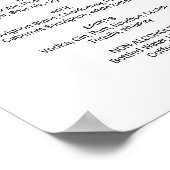 Einfache Black Calligraphy Drink Menu-Zeichen Poster (Ecke)