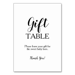 Einfache Black Calligraphy Gift Table Sign Card Tischnummer