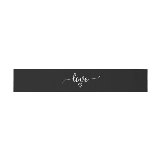 Einfache Black Calligraphy Liebe Wedding Bly Band (Flach)