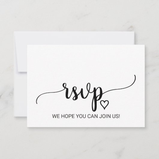 Einfache Black Calligraphy Song Request RSVP Card Karte (Vorderseite)