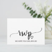 Einfache Black Calligraphy Song Request RSVP Card Karte (Stehend Vorderseite)