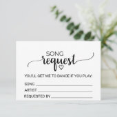 Einfache Black Calligraphy Wedding Song-Anfrage (Stehend Vorderseite)