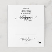 Einfache Black Chicken Meal Option Hochzeit Platzkarte (Außenseite Aufgefaltet)