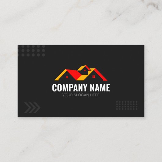 Einfache Black Construction Services Visitenkarte (Vorderseite)