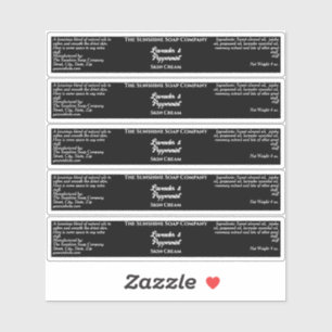 Einfache Black Cosmetics Jar Label 0,75" x 4,0"