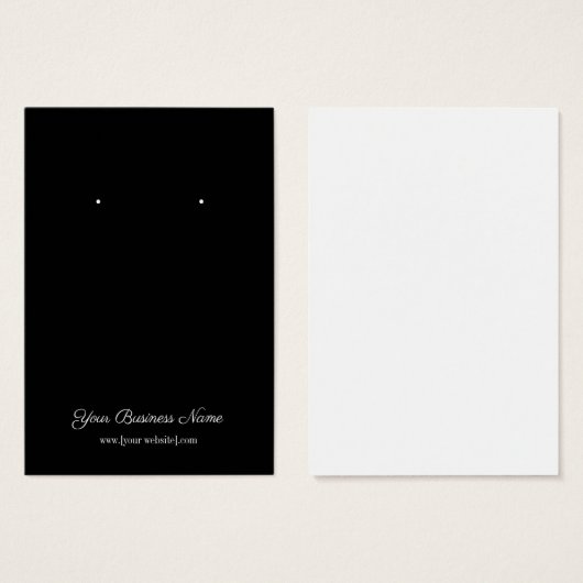 Einfache Black Custom Earring Business Card (Vorne & Hinten)