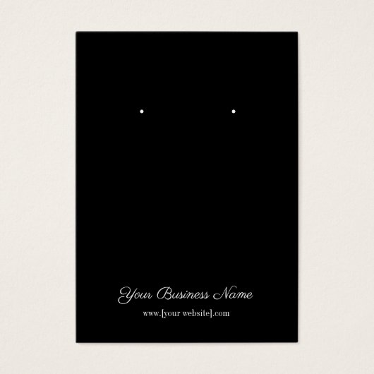 Einfache Black Custom Earring Business Card (Vorderseite)