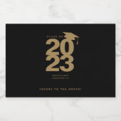 Einfache Black & Gold Abschluss Mini-Alkoholkennze Alkoholflaschenetikett (Einzelnes Label)