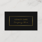 Einfache Black & Gold Foil Effect Loyalty Card Treuekarte (Vorderseite)