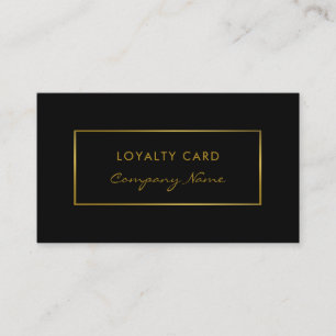 Einfache Black & Gold Foil Effect Loyalty Card Treuekarte