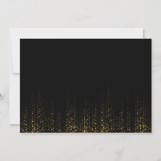 Einfache Black&Gold Glitzer Minimalistische UAwg Einladung (Rückseite)