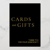 Einfache Black & Gold Karten & Geschenke Hochzeits (Vorderseite)