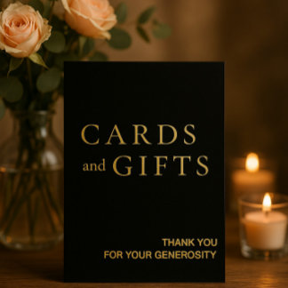 Einfache Black & Gold Karten & Geschenke Hochzeits