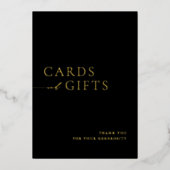 Einfache Black & Gold Karten & Geschenke Hochzeits (Vorderseite)