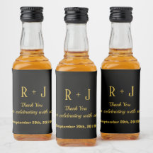 Einfache Black & Gold Monogram Vielen Dank für Ihr