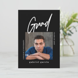 Einfache Black Graduation Party des modernen Fotos Einladung