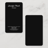 Einfache Black Handwriting Script Minimalistisch M Visitenkarte (Vorne/Hinten)