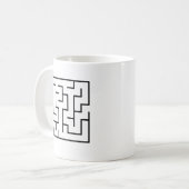 Einfache Black Labyrinth Design Coffee Cup Kaffeetasse (Vorderseite Links)