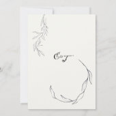 Einfache Black Leaf Script Virtual Wedding Einladung (Rückseite)