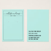 Einfache Black Minze Cursive Earring Display Card (Vorne & Hinten)