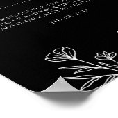 Einfache Black Modern Wedding Audio Gästebuchsigna Poster (Ecke)