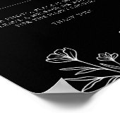 Einfache Black Modern Wedding Foto Gästebuchsignat Poster (Ecke)