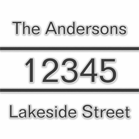 Einfache Black Name Address Mailbox Decal Aufkleber (Vorderseite)