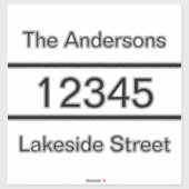 Einfache Black Name Address Mailbox Decal Aufkleber (Blatt)