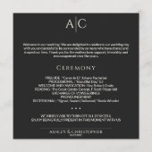 Einfache Black Noir Monogram Hochzeitfeier Programm (Vorderseite)