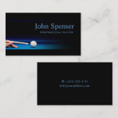 Einfache Black Pro Pool Player/Cookarte Visitenkarte (Vorne/Hinten)