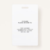 Einfache Black QR Code Mitarbeiter-ID Ausweis (Rückseite)