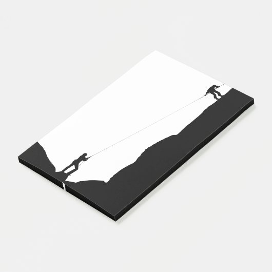 Einfache Black Rock Climbing Silhouette Post-it Klebezettel (angewinkelt)