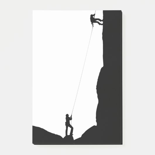 Einfache Black Rock Climbing Silhouette Post-it Klebezettel (Vorderseite)