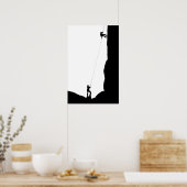 Einfache Black Rock Climbing-Silhouette Poster (Küche)