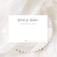Einfache Black Script Brautparty Advisor Card