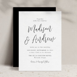 Einfache Black Script-Hochzeit Einladung