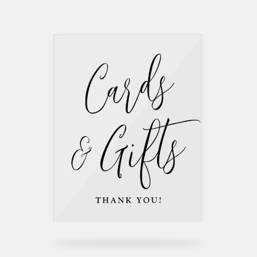 Einfache Black Script-Hochzeitskarten und Geschenk Acrylschild (Vorderseite)