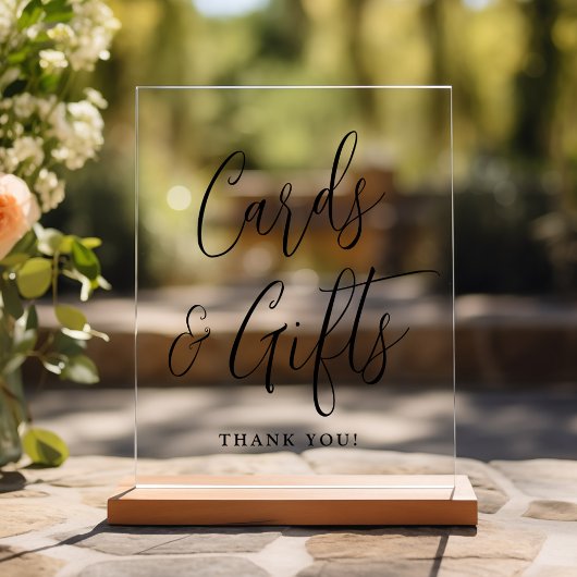 Einfache Black Script-Hochzeitskarten und Geschenk Acrylschild