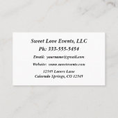 Einfache Black Silver Wedding Planner Business Car Visitenkarte (Rückseite)