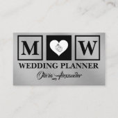 Einfache Black Silver Wedding Planner Business Car Visitenkarte (Vorderseite)