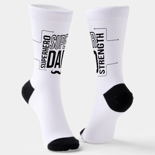 Einfache Black Super Vater Kid's Socks Socken (Gewinkelt)