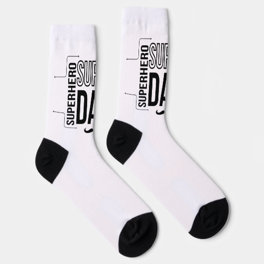 Einfache Black Super Vater Kid's Socks Socken (Rechts)