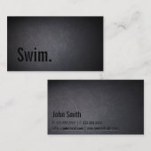 Einfache Black Swim Instructor Business Card Visitenkarte (Vorne/Hinten)