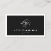 Einfache Black Vintag Piano Business Card Visitenkarte (Vorderseite)