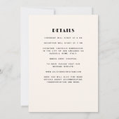 Einfache Black Wavy Border Bow Wedding Einladung (Rückseite)