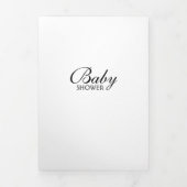 Einfache Black & White Baby Duschsuite Dreifach Gefaltete Einladung (Cover)