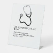 Einfache Black & White-General-Surgen-Doktoranschr Sockelschild (Vorderseite)